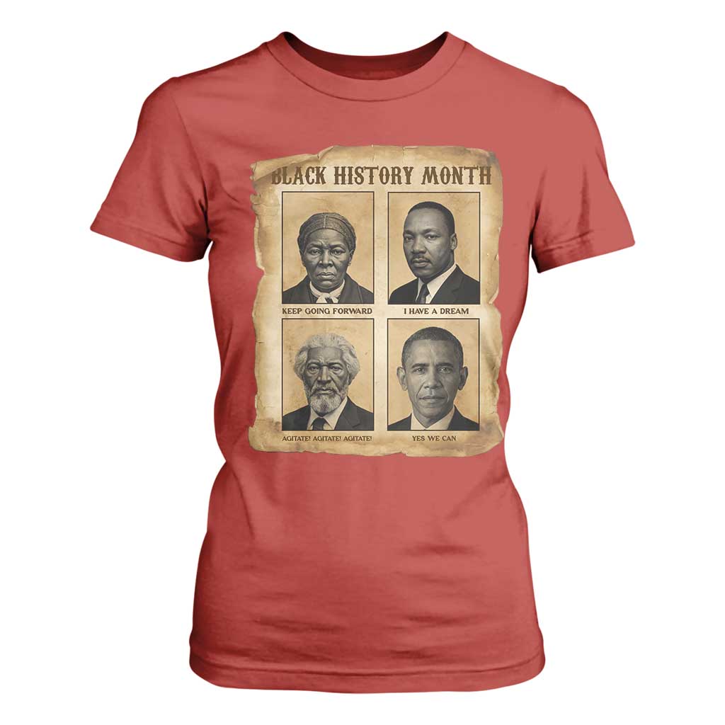 Vintage Black History Heroes T Shirt For Women Strong Black Pride TS12 Red Print Your Wear