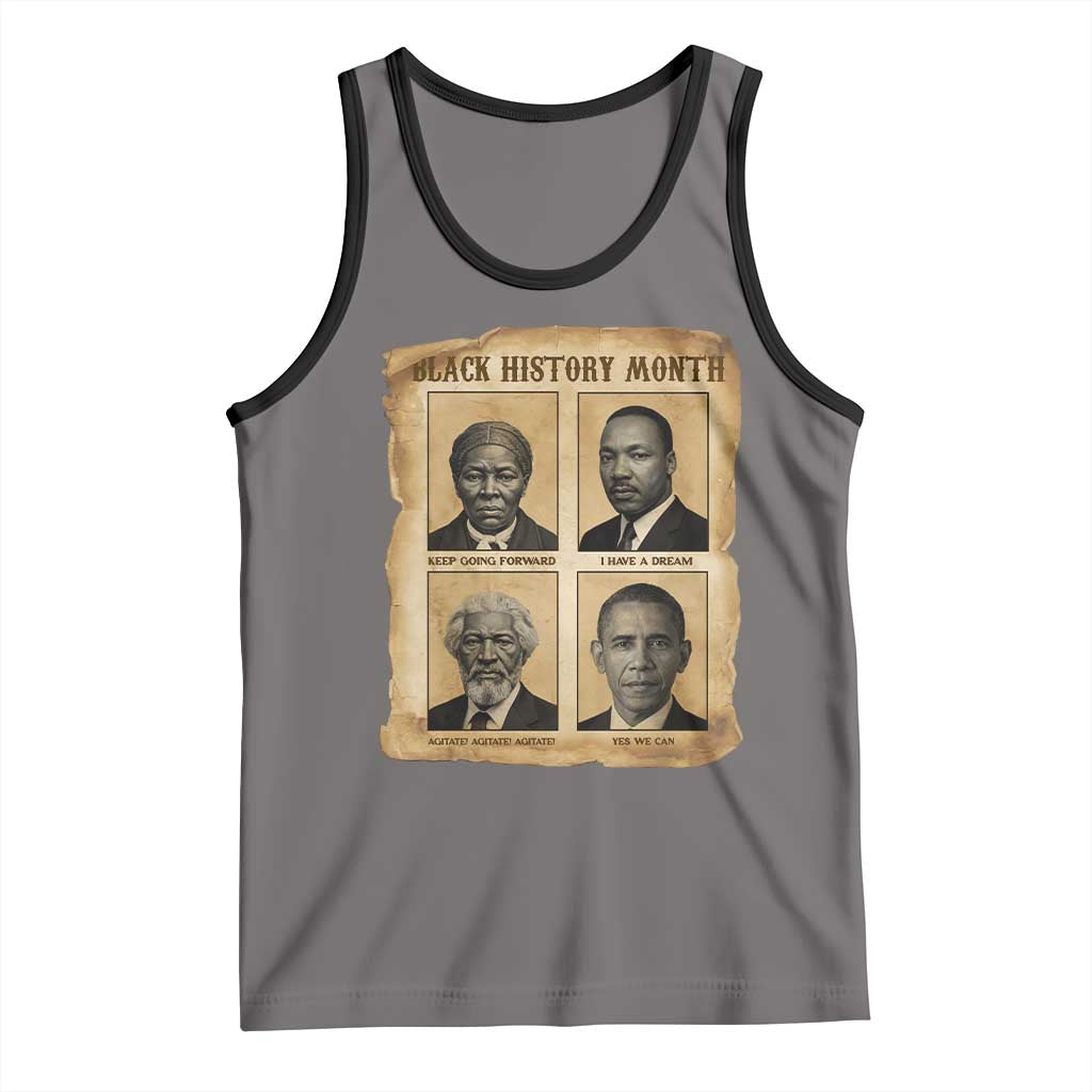 Vintage Black History Heroes Tank Top Strong Black Pride TS12 Deep Heather Black Print Your Wear