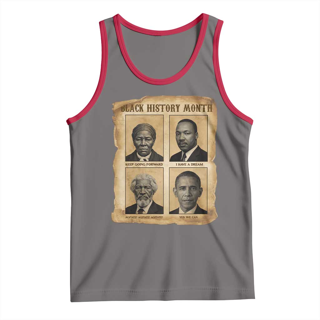 Vintage Black History Heroes Tank Top Strong Black Pride TS12 Deep Heather Red Print Your Wear