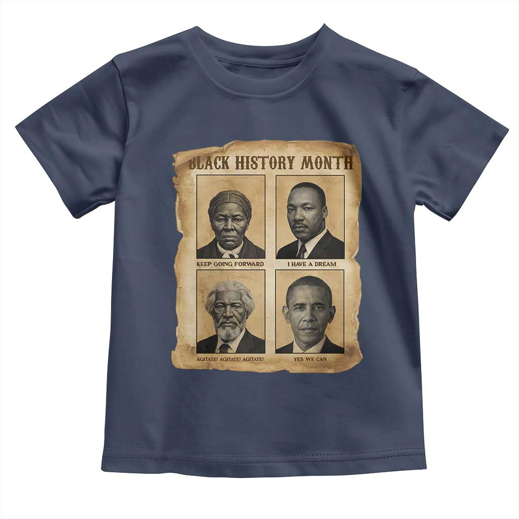 Vintage Black History Heroes Toddler T Shirt Strong Black Pride TS12 Navy Print Your Wear