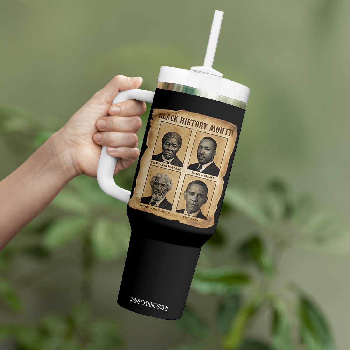 Vintage Black History Heroes Tumbler With Handle Strong Black Pride TS12 Print Your Wear