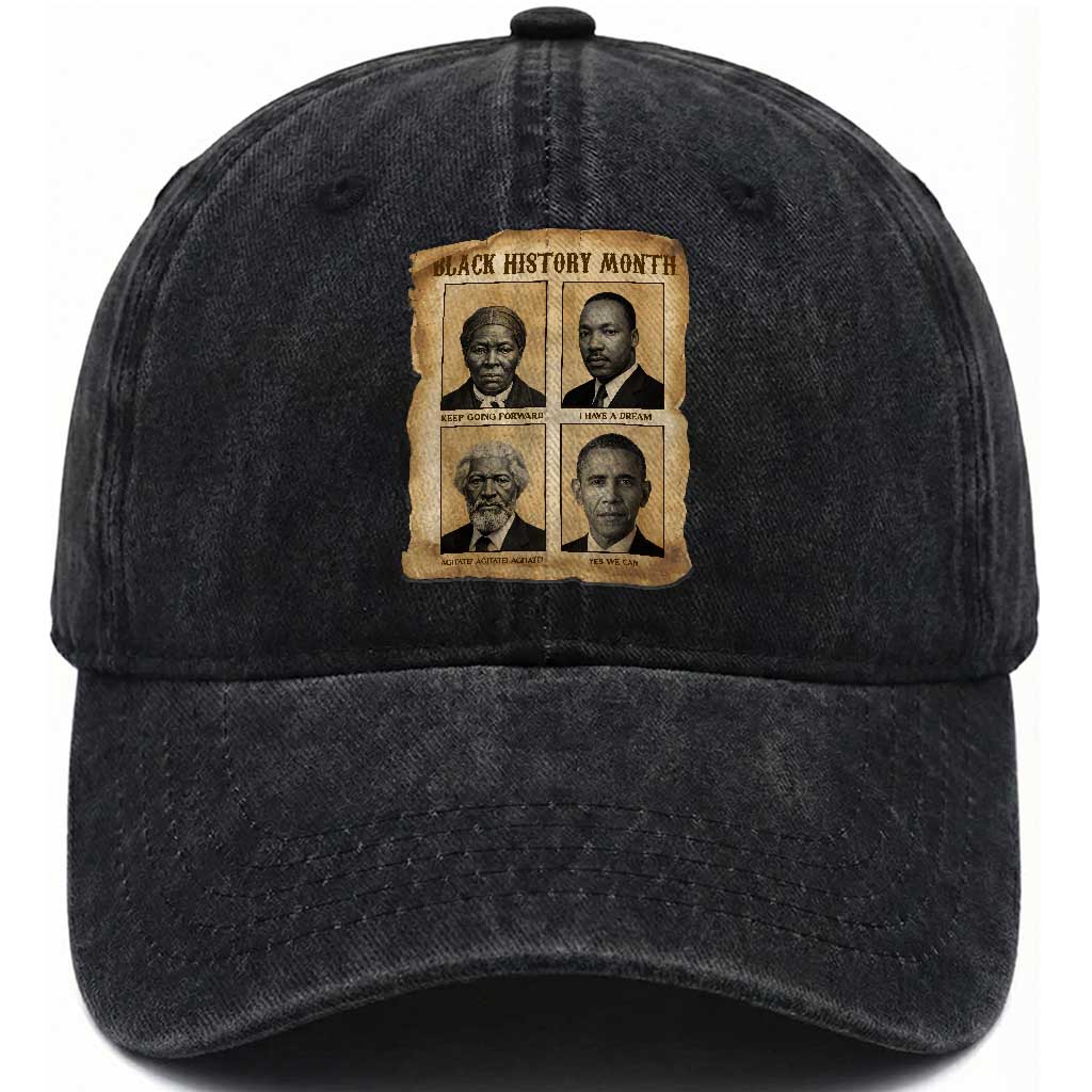 Vintage Black History Heroes Washed Cotton Baseball Cap Strong Black Pride TS12 Print Your Wear