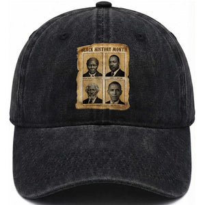 Vintage Black History Heroes Washed Cotton Baseball Cap Strong Black Pride TS12 Print Your Wear
