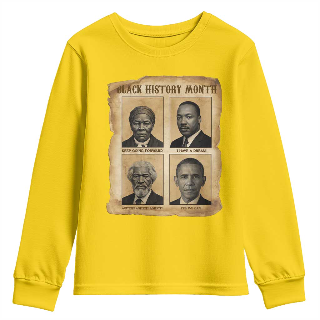 Vintage Black History Heroes Youth Sweatshirt Strong Black Pride TS12 Daisy Print Your Wear