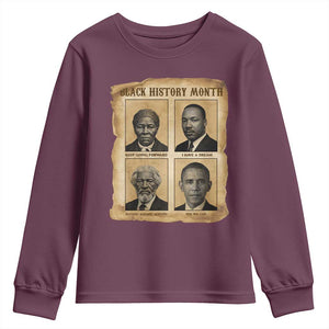 Vintage Black History Heroes Youth Sweatshirt Strong Black Pride TS12 Maroon Print Your Wear