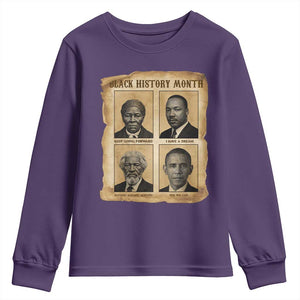 Vintage Black History Heroes Youth Sweatshirt Strong Black Pride TS12 Purple Print Your Wear