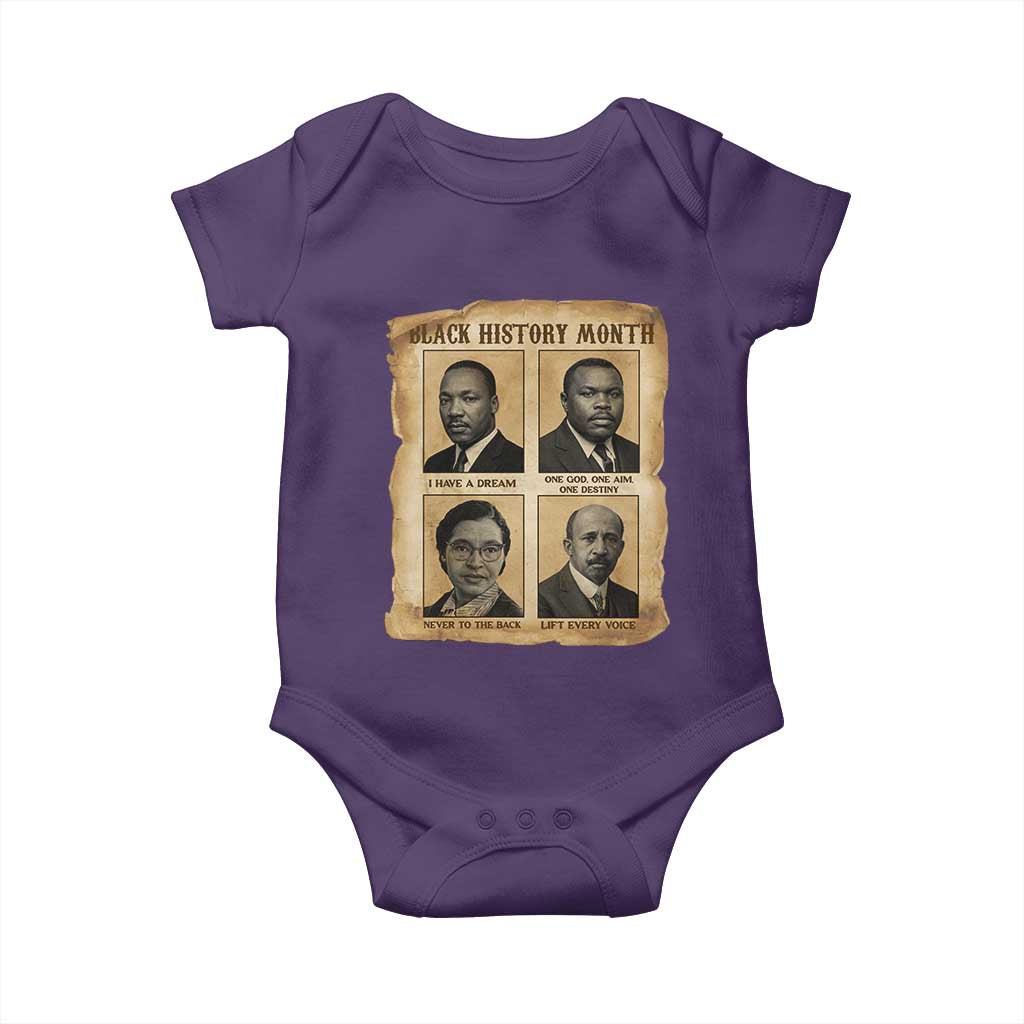 Vintage African American Heroes Baby Onesie Black Pride Inspiration TS12 Purple Print Your Wear