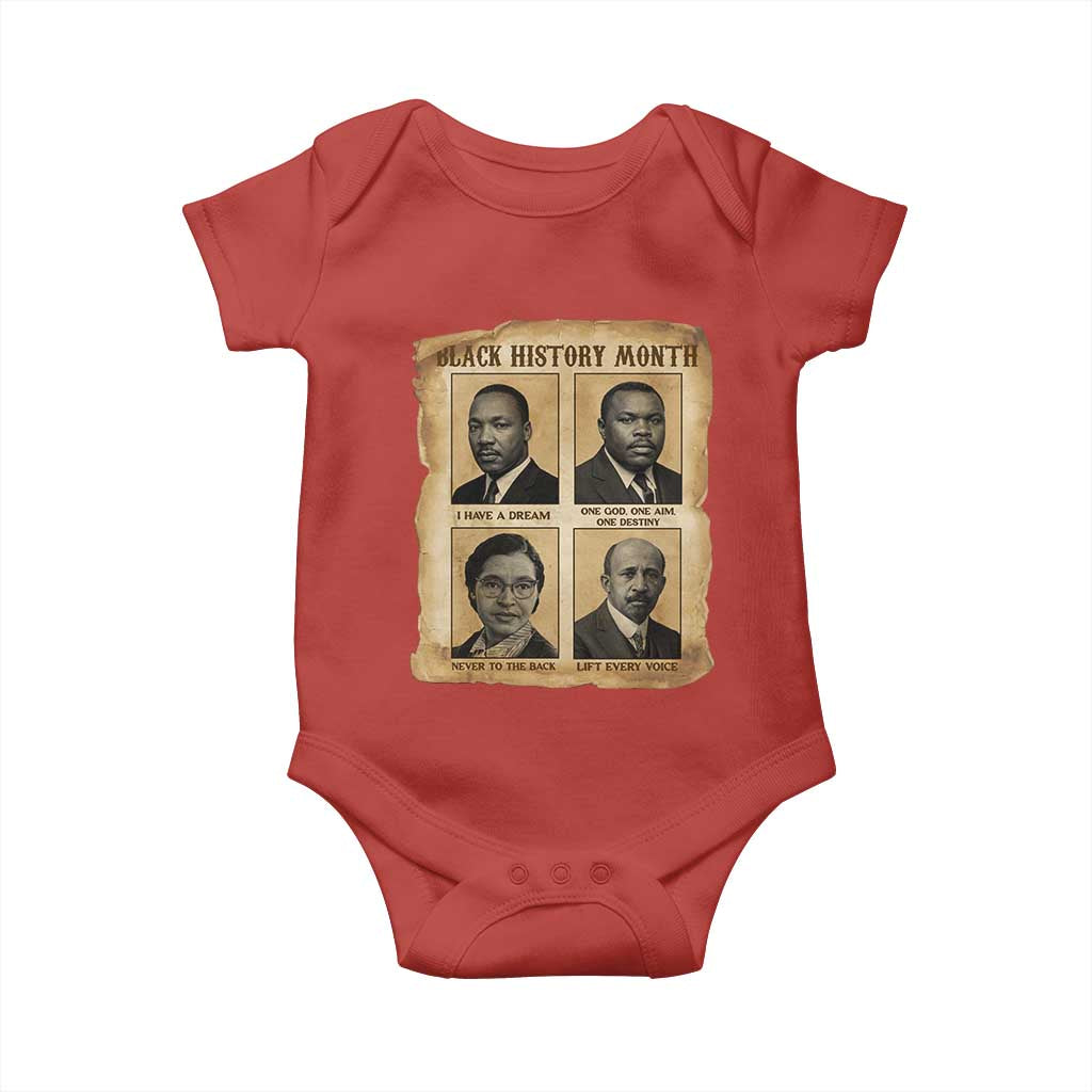 Vintage African American Heroes Baby Onesie Black Pride Inspiration TS12 Red Print Your Wear