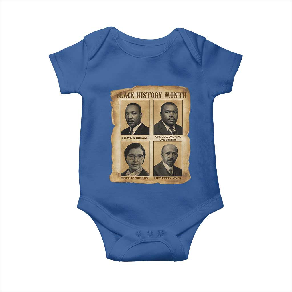 Vintage African American Heroes Baby Onesie Black Pride Inspiration TS12 Royal Blue Print Your Wear