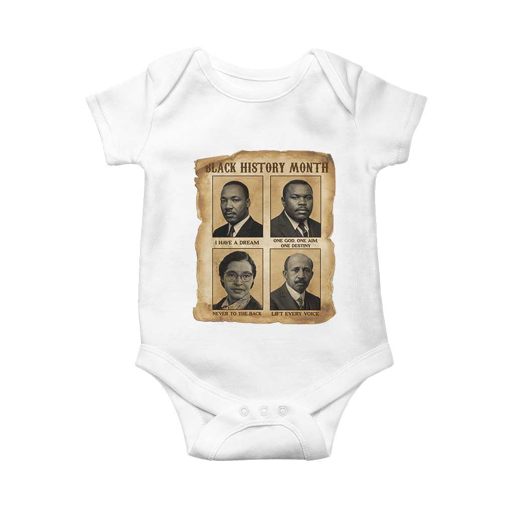 Vintage African American Heroes Baby Onesie Black Pride Inspiration TS12 White Print Your Wear