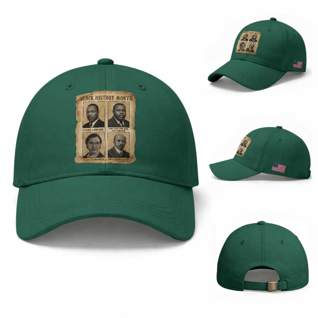 Vintage African American Heroes Baseball Cap Black Pride Inspiration TS12 Baseball Cap Universal Fit Irish Green Print Your Wear