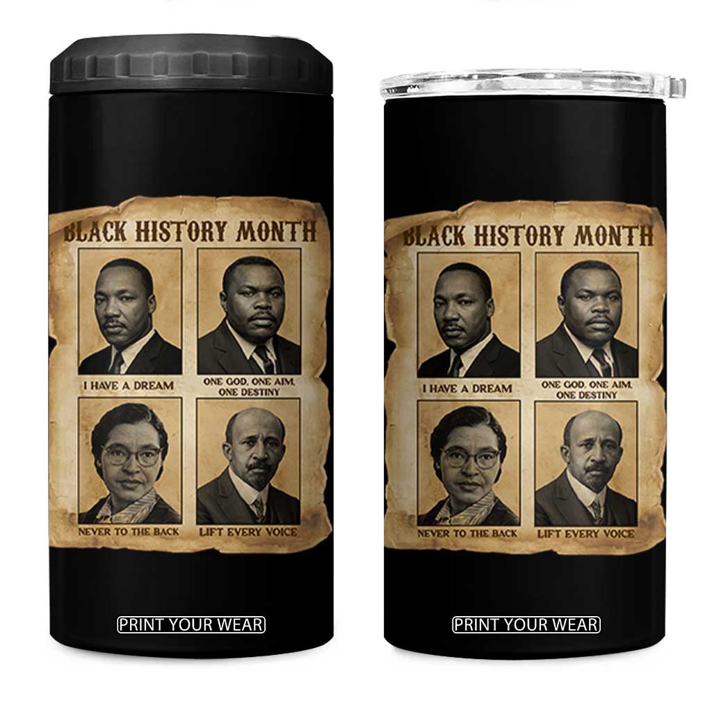 Vintage African American Heroes 4 in 1 Can Cooler Tumbler Black Pride Inspiration TS12 One Size: 16 oz Black Print Your Wear