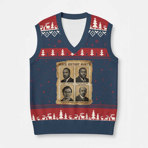 Vintage African American Heroes V-Neck Knit Sweater Vest Black Pride Inspiration TS12 Navy Red Print Your Wear