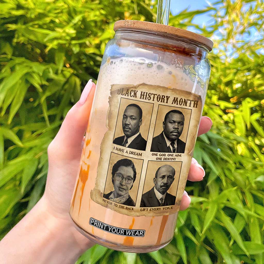 Vintage African American Heroes Glass Can Black Pride Inspiration TS12 Black Print Your Wear