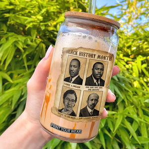 Vintage African American Heroes Glass Can Black Pride Inspiration TS12 Black Print Your Wear