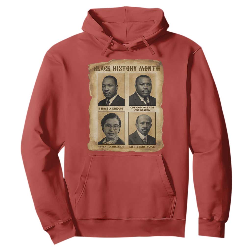 Vintage African American Heroes Hoodie Black Pride Inspiration TS12 Red Print Your Wear