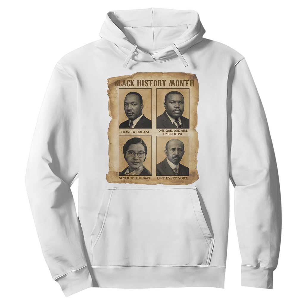 Vintage African American Heroes Hoodie Black Pride Inspiration TS12 White Print Your Wear