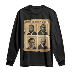 Vintage African American Heroes Long Sleeve Shirt Black Pride Inspiration TS12 Black Print Your Wear
