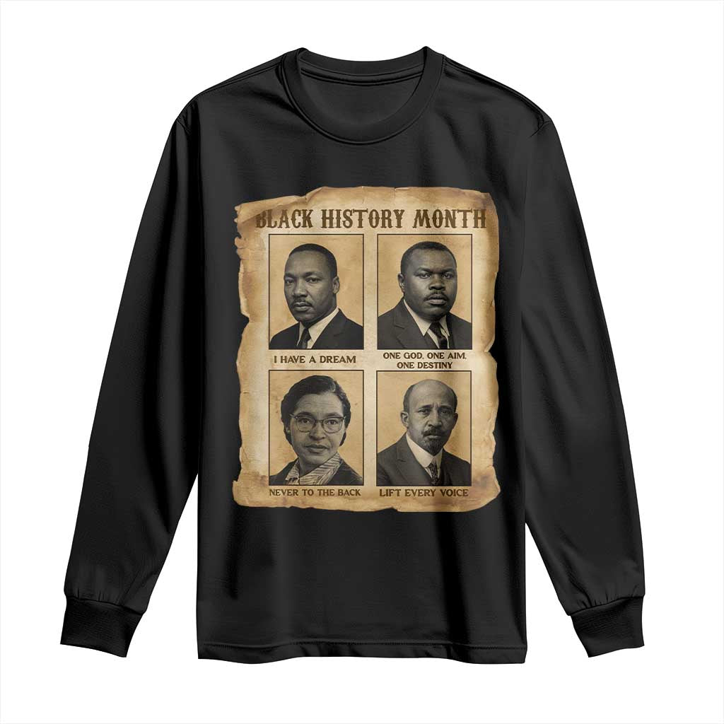 Vintage African American Heroes Long Sleeve Shirt Black Pride Inspiration TS12 Black Print Your Wear