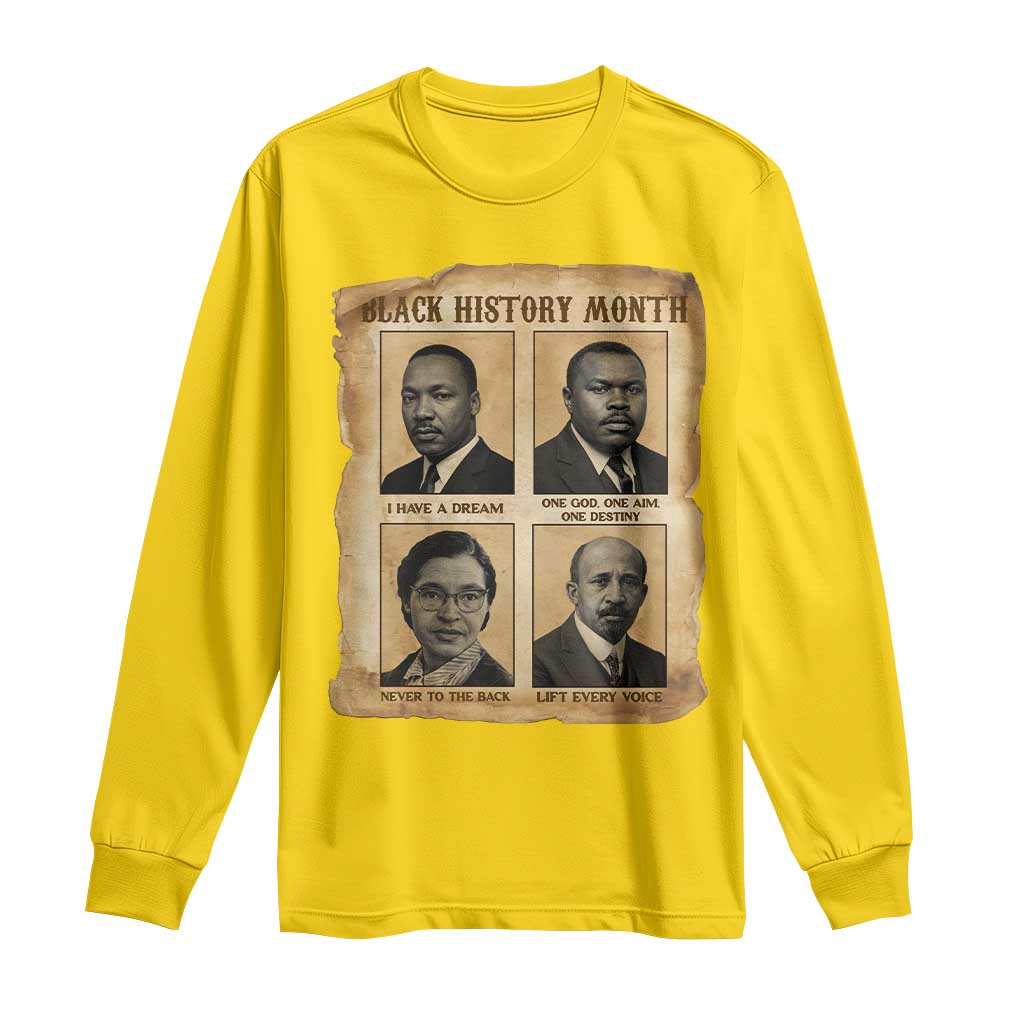 Vintage African American Heroes Long Sleeve Shirt Black Pride Inspiration TS12 Daisy Print Your Wear