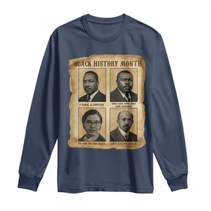 Vintage African American Heroes Long Sleeve Shirt Black Pride Inspiration TS12 Navy Print Your Wear