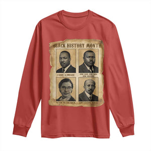Vintage African American Heroes Long Sleeve Shirt Black Pride Inspiration TS12 Red Print Your Wear