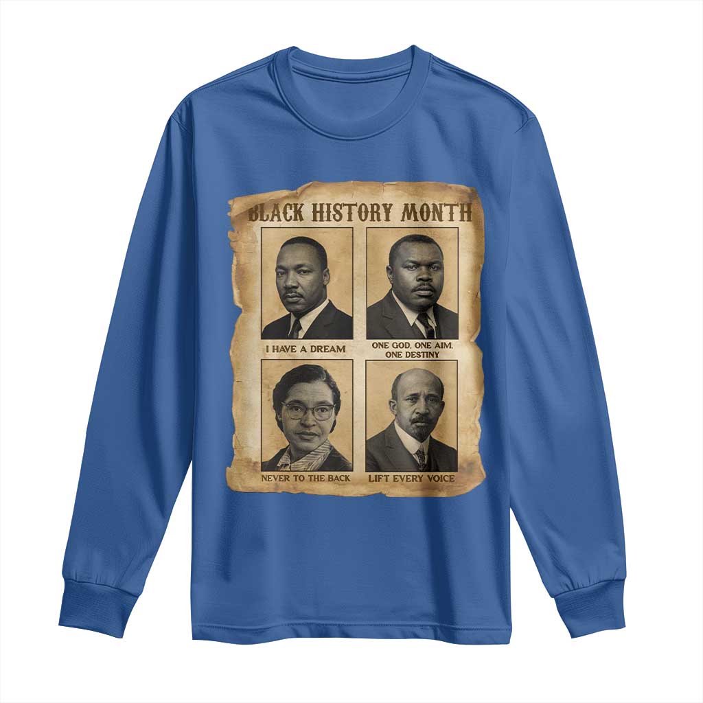 Vintage African American Heroes Long Sleeve Shirt Black Pride Inspiration TS12 Royal Blue Print Your Wear