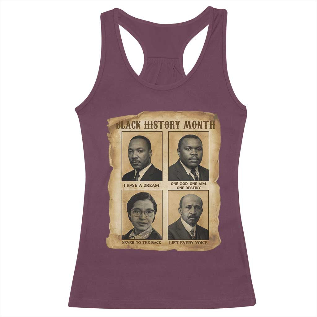 Vintage African American Heroes Racerback Tank Top Black Pride Inspiration TS12 Maroon Print Your Wear