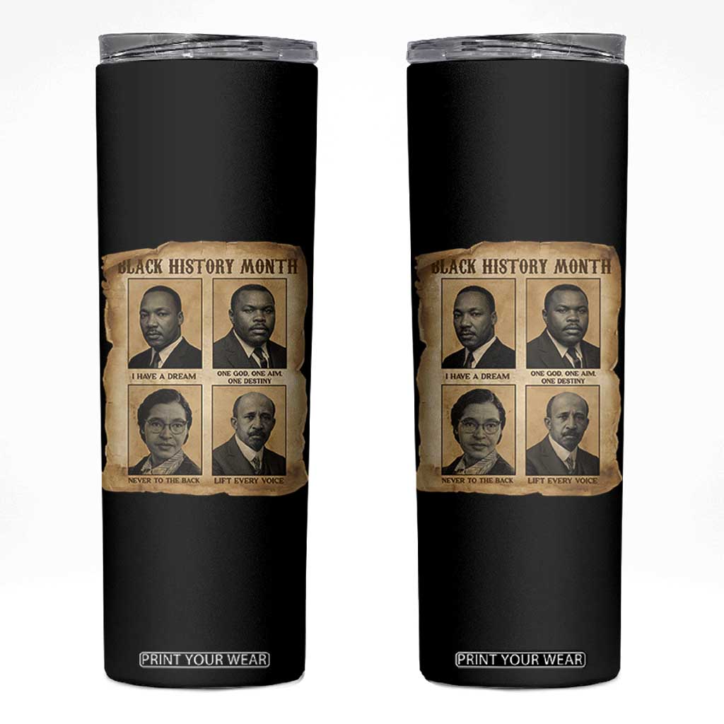 Vintage African American Heroes Skinny Tumbler Black Pride Inspiration TS12 Black Print Your Wear