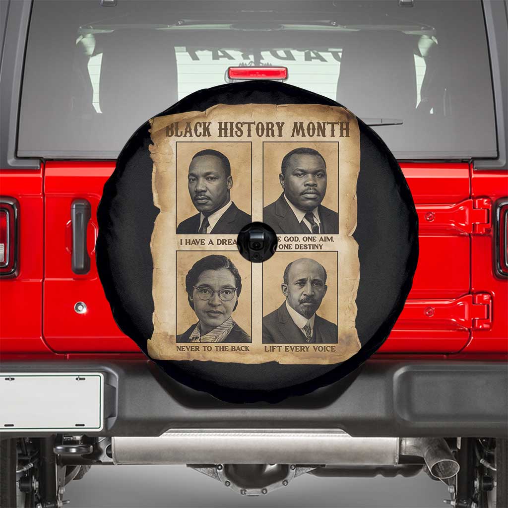 Vintage African American Heroes Spare Tire Cover Black Pride Inspiration TS12 Black Print Your Wear