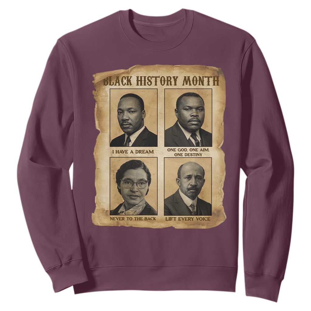 Vintage African American Heroes Sweatshirt Black Pride Inspiration TS12 Maroon Print Your Wear