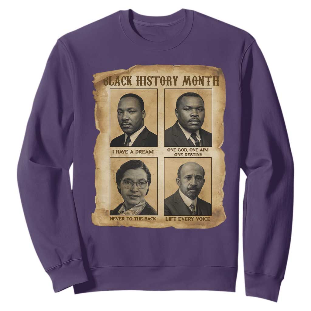 Vintage African American Heroes Sweatshirt Black Pride Inspiration TS12 Purple Print Your Wear