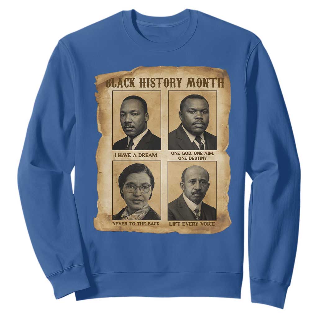 Vintage African American Heroes Sweatshirt Black Pride Inspiration TS12 Royal Blue Print Your Wear