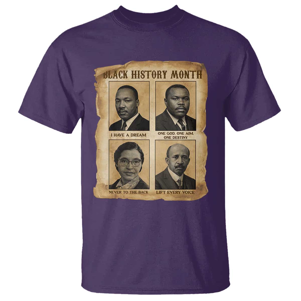 Vintage African American Heroes T Shirt Black Pride Inspiration TS12 Purple Print Your Wear