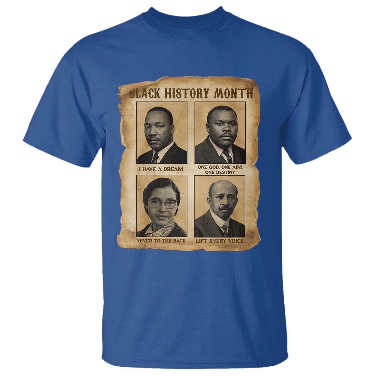 Vintage African American Heroes T Shirt Black Pride Inspiration TS12 Royal Blue Print Your Wear