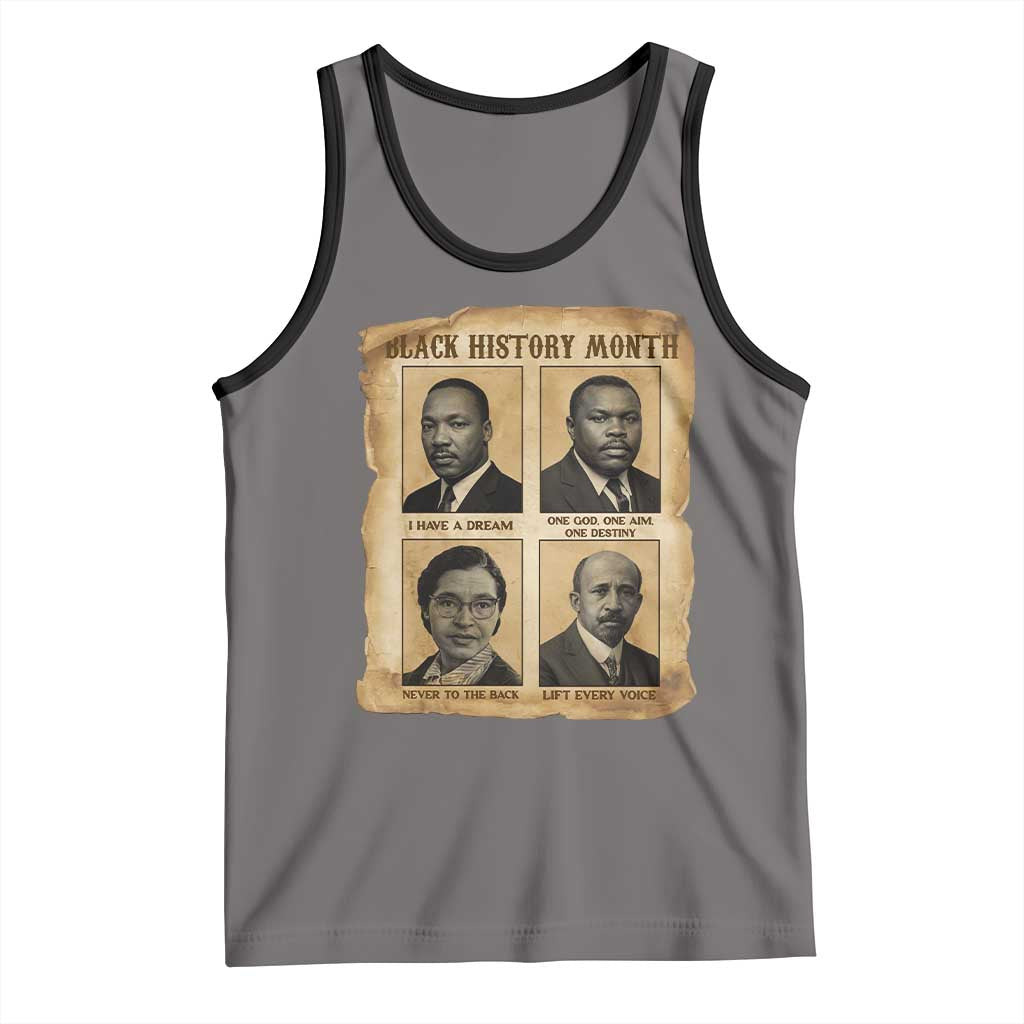 Vintage African American Heroes Tank Top Black Pride Inspiration TS12 Deep Heather Black Print Your Wear