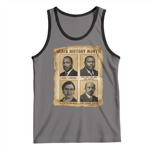 Vintage African American Heroes Tank Top Black Pride Inspiration TS12 Deep Heather Black Print Your Wear