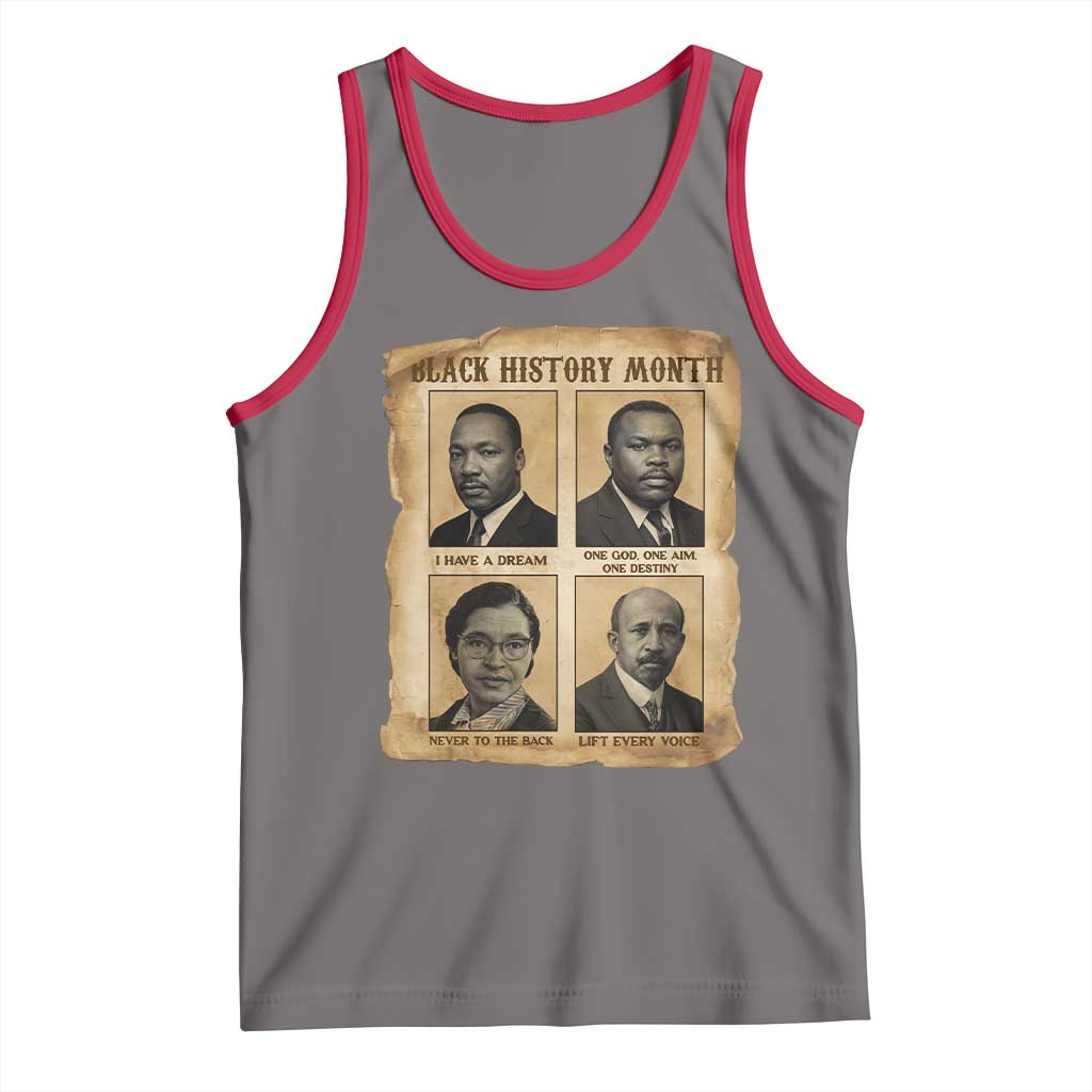 Vintage African American Heroes Tank Top Black Pride Inspiration TS12 Deep Heather Red Print Your Wear