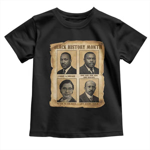 Vintage African American Heroes Toddler T Shirt Black Pride Inspiration TS12 Black Print Your Wear