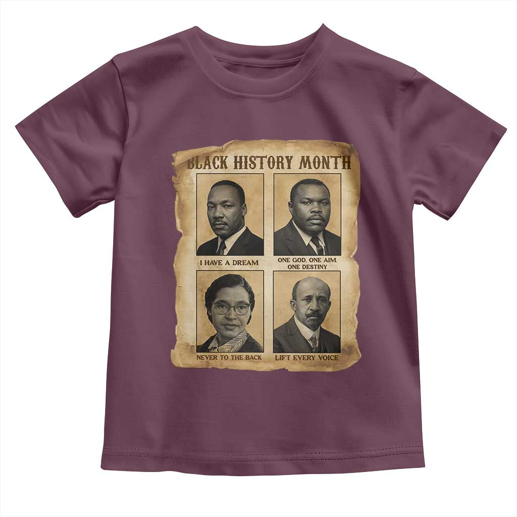 Vintage African American Heroes Toddler T Shirt Black Pride Inspiration TS12 Maroon Print Your Wear