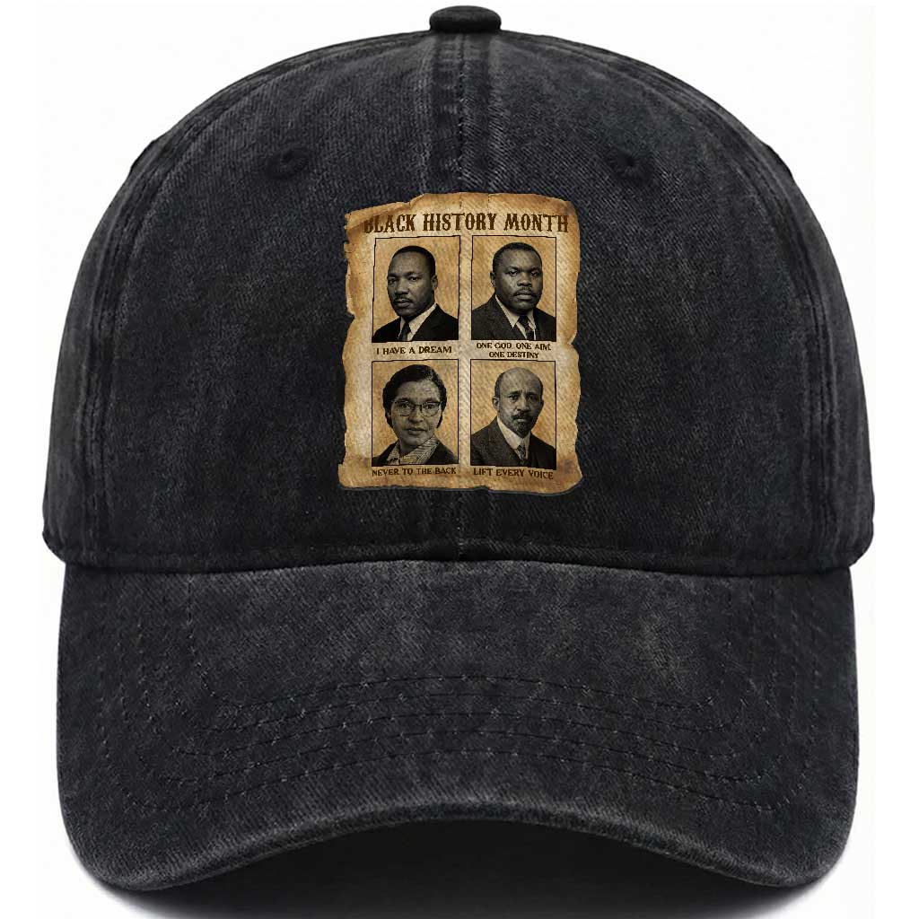 Vintage African American Heroes Washed Cotton Baseball Cap Black Pride Inspiration TS12 Print Your Wear