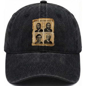Vintage African American Heroes Washed Cotton Baseball Cap Black Pride Inspiration TS12 Print Your Wear