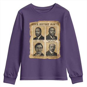 Vintage African American Heroes Youth Sweatshirt Black Pride Inspiration TS12 Purple Print Your Wear