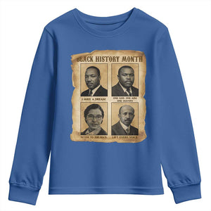 Vintage African American Heroes Youth Sweatshirt Black Pride Inspiration TS12 Royal Blue Print Your Wear