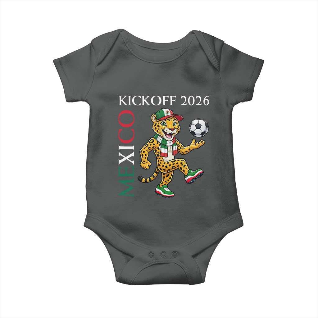 Mexico Soccer Pride Jaguar Kickoff 2026 Baby Onesie TS12 Dark Heather Print Your Wear