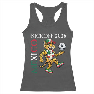 Mexico Soccer Pride Jaguar Kickoff 2026 Racerback Tank Top TS12 Dark Heather Print Your Wear