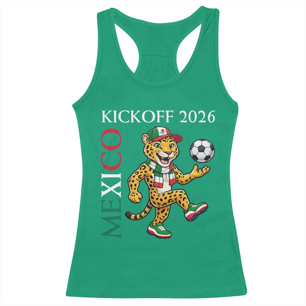 Mexico Soccer Pride Jaguar Kickoff 2026 Racerback Tank Top TS12 Irish Green Print Your Wear