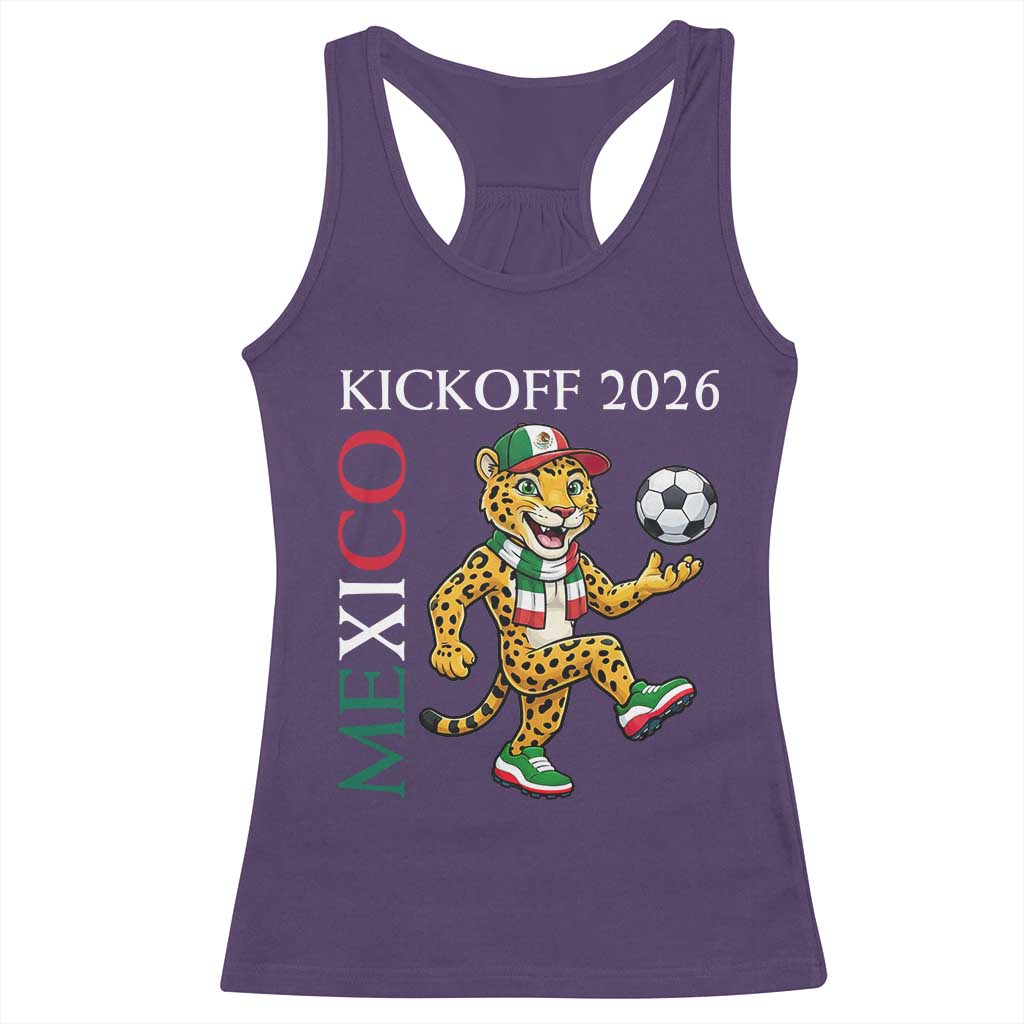Mexico Soccer Pride Jaguar Kickoff 2026 Racerback Tank Top TS12 Purple Print Your Wear