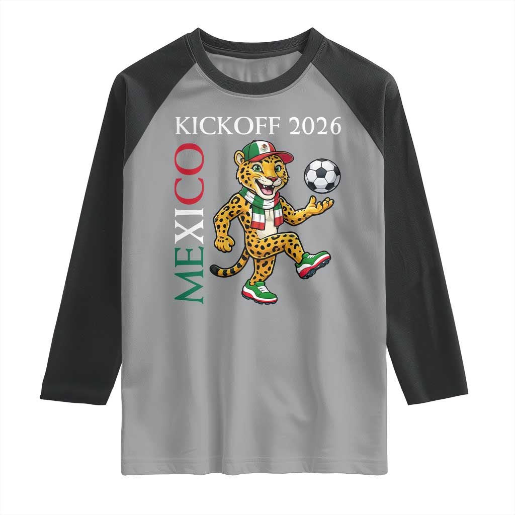 Mexico Soccer Pride Jaguar Kickoff 2026 Raglan Shirt TS12 Sport Gray Black Print Your Wear