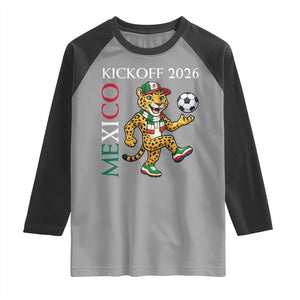 Mexico Soccer Pride Jaguar Kickoff 2026 Raglan Shirt TS12 Sport Gray Black Print Your Wear